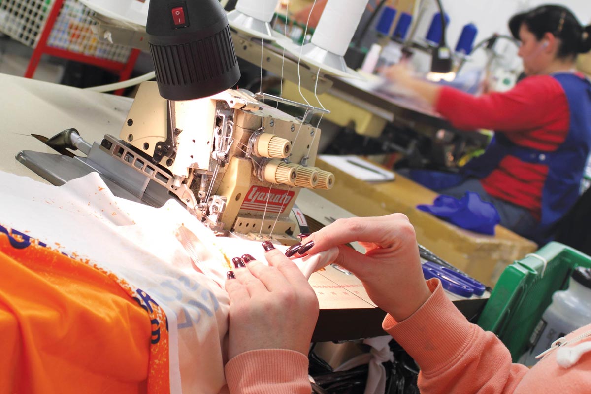 Endura.me jersey being sewn